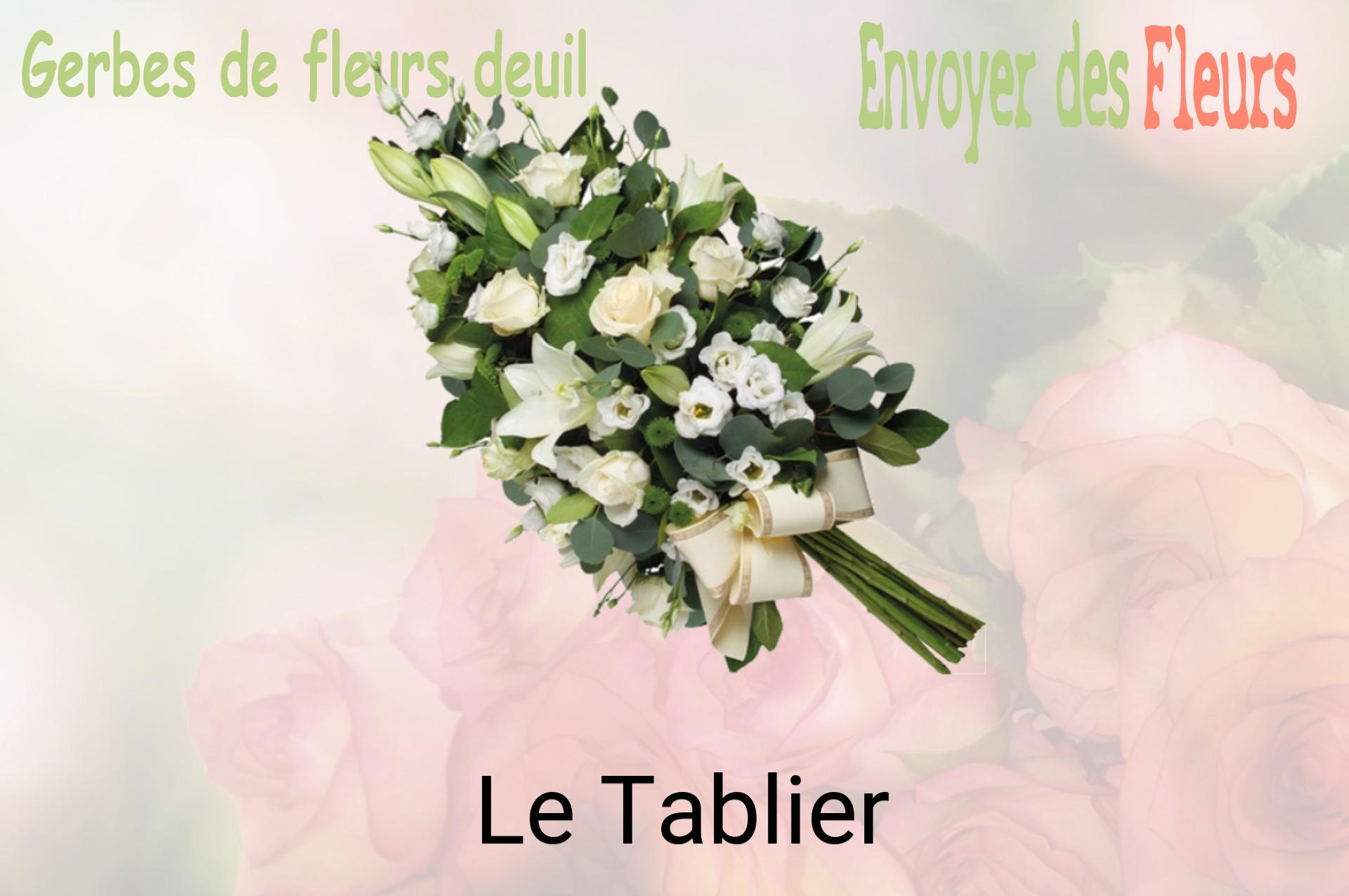 Gerbe de fleurs de deuil livrée à Le Tablier